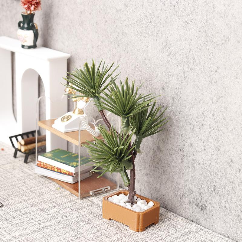 Bonsai Garden Ornaments - ต้นสนจำลองขนาด 1/12 สำหรับตกแต่งสวนจิ๋ว บ้านตุ๊กตา ของตกแต่งบอนไซ 1