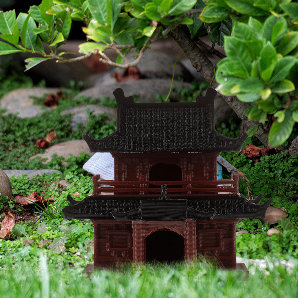 Bonsai Garden Display - รูปปั้นเจดีย์จิ๋ว งานฝีมือประดับตกแต่งศาลาจีน สำหรับสวนเทพนิยาย บอนไซ จัดแสดงสวนเซนขนาดเล็ก และตู้ปลา