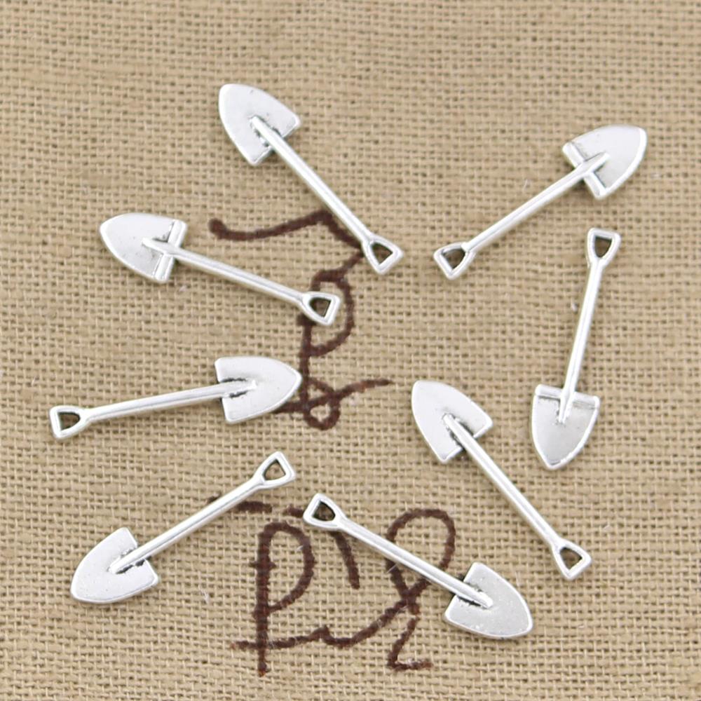 Soil Scoop Tool - 100Pcs Charmsพลั่วSpadeสวน19X5มม.โบราณเงินจี้ทำDIY Handmadeทิเบตเงินสีเครื่องประดับ