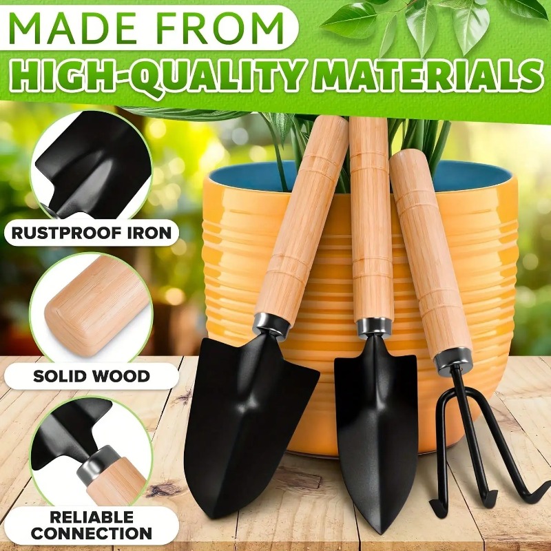 Soil Scoop Tool - ชุดเครื่องมือทำสวนขนาดเล็ก 3 ชิ้น/1 ชุด ชุดเครื่องมือทำสวนแบบพกพาพร้อมด้ามจับ พลั่ว