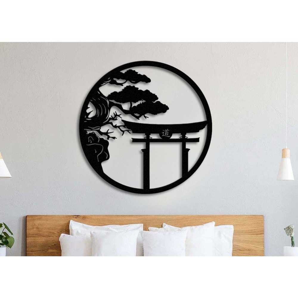 Bonsai Garden Art - งานศิลปะติดผนังรูปต้นซากุระโลหะ ตกแต่งบ้านสไตล์ญี่ปุ่น บอนไซเหล็กแขวนผนัง ของตกแต่งบ้านสไตล์เรโทร สำหรับห้องนั่งเล่นและสวน
