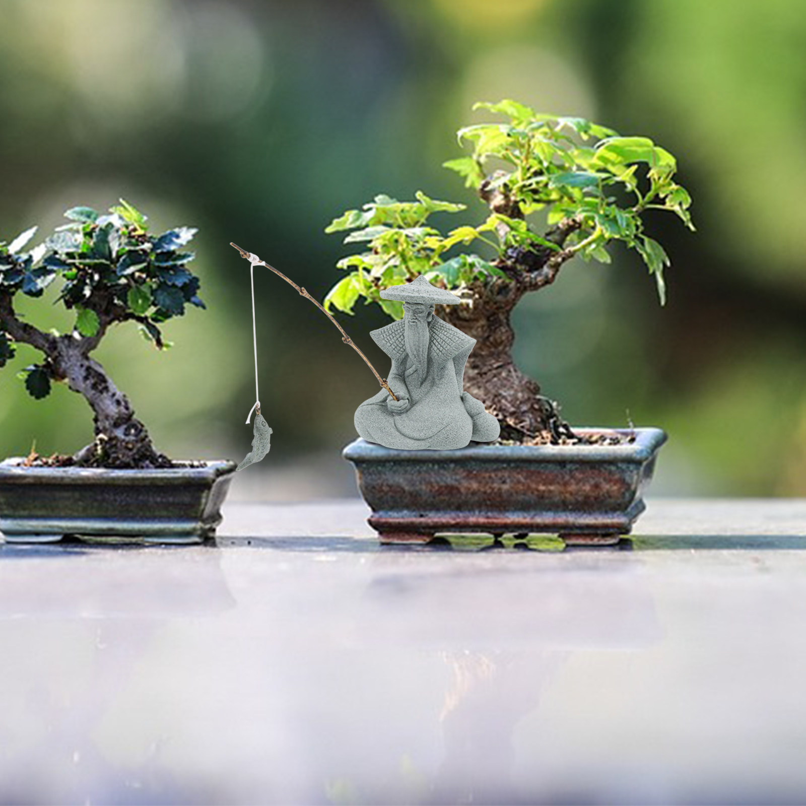 รูปปั้นชาวประมงเรซิน ของตกแต่ง - Bonsai Garden Display บทวิจารณ์และราคา