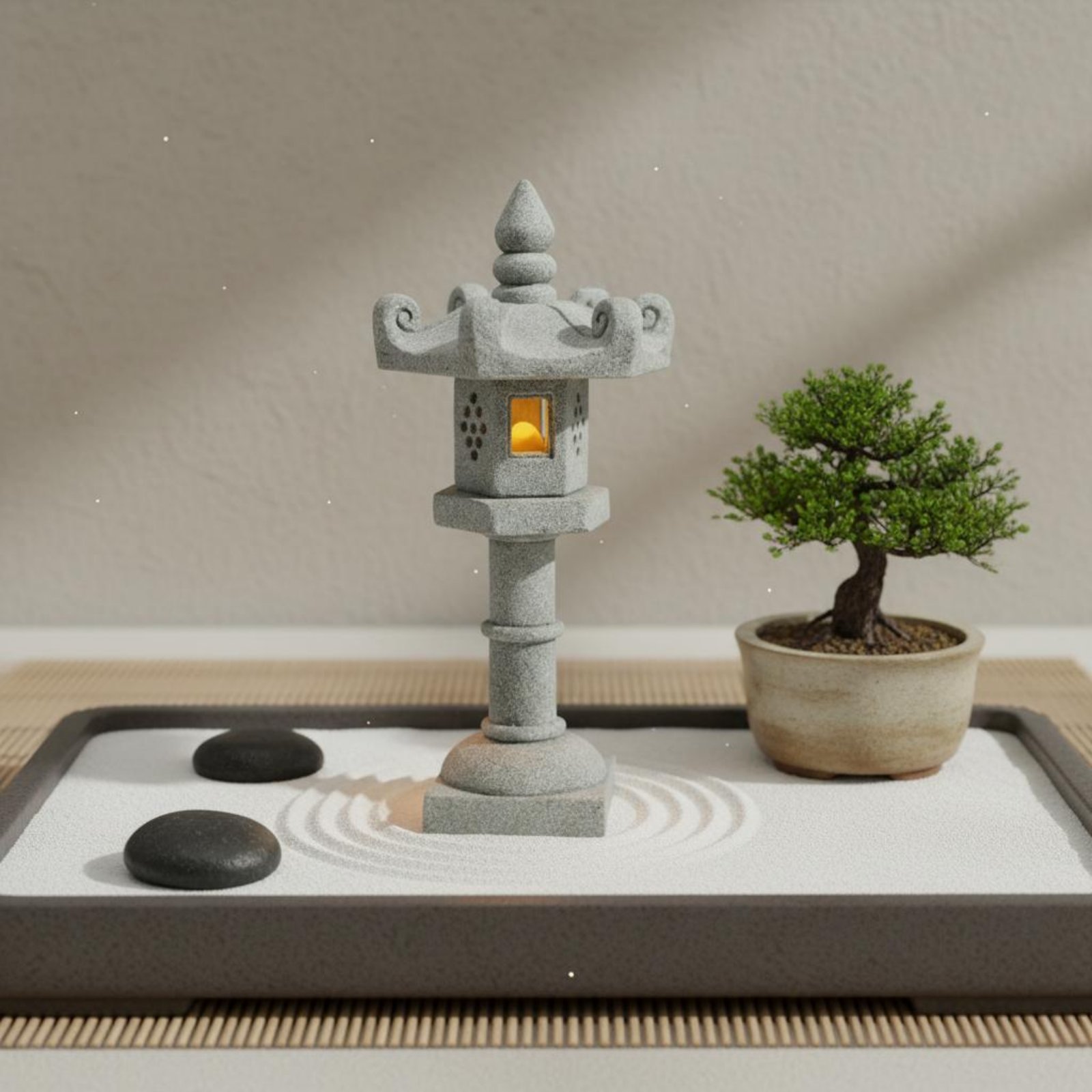 โคมไฟหินจิ๋วสไตล์โบราณ ตกแต่งบ - Bonsai Garden Ornaments บทวิจารณ์และราคา