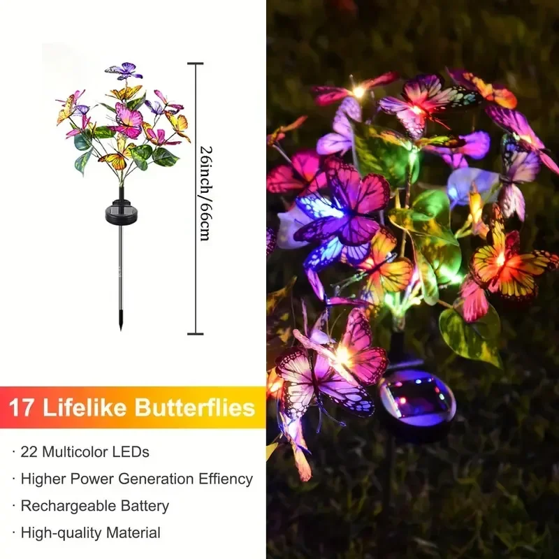 พลังงานแสงอาทิตย์ LED สวนผีเสื - Bonsai Garden Ornaments บทวิจารณ์และราคา