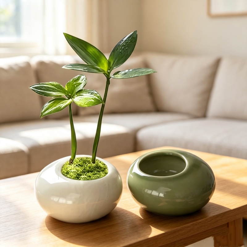 กระถางต้นไม้เคลือบเงาแบบมินิไอ - Bonsai Garden Art บทวิจารณ์และราคา