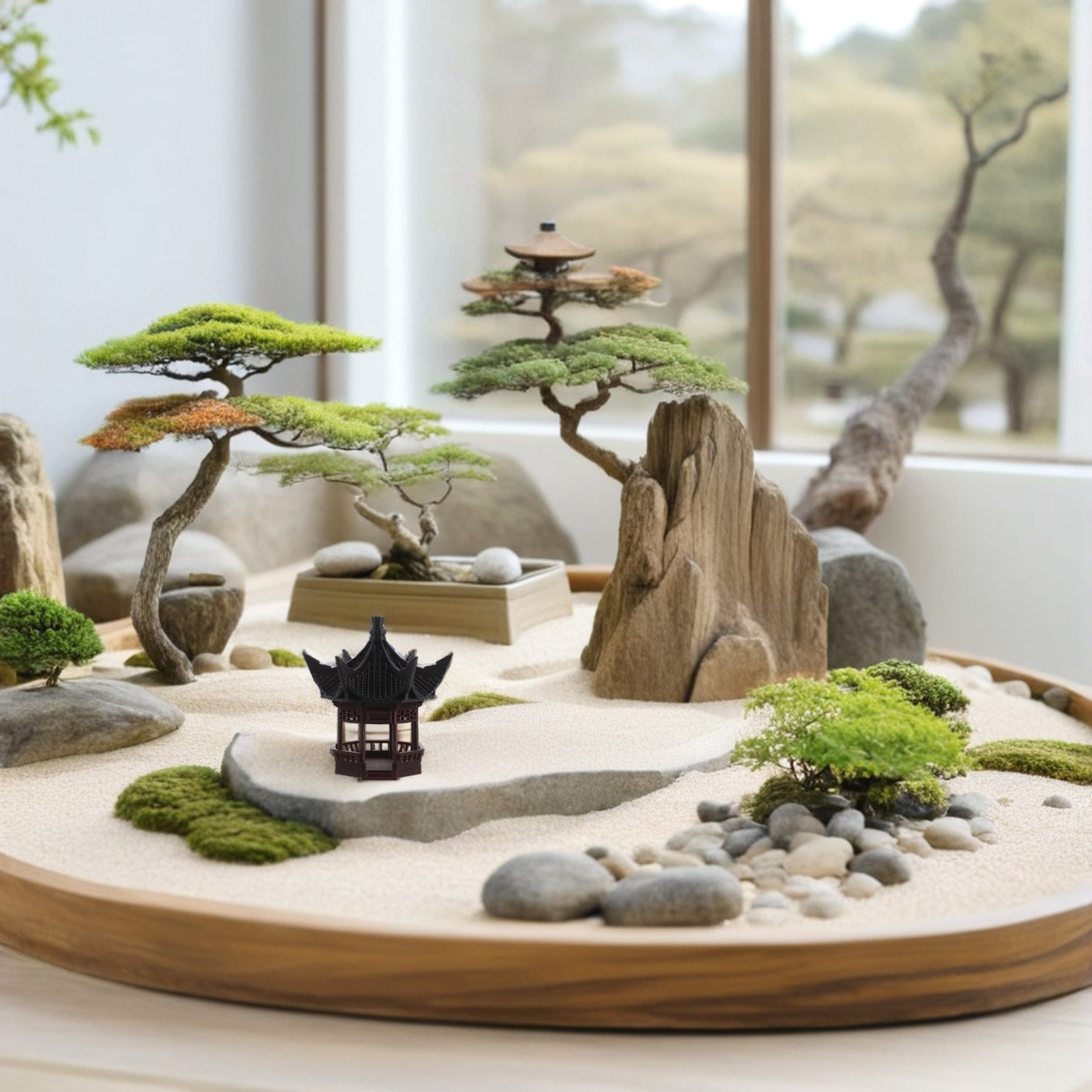 มินิพิทักษ์ตกแต่งภูมิทัศน์ ดีไ - Bonsai Garden Display บทวิจารณ์และราคา