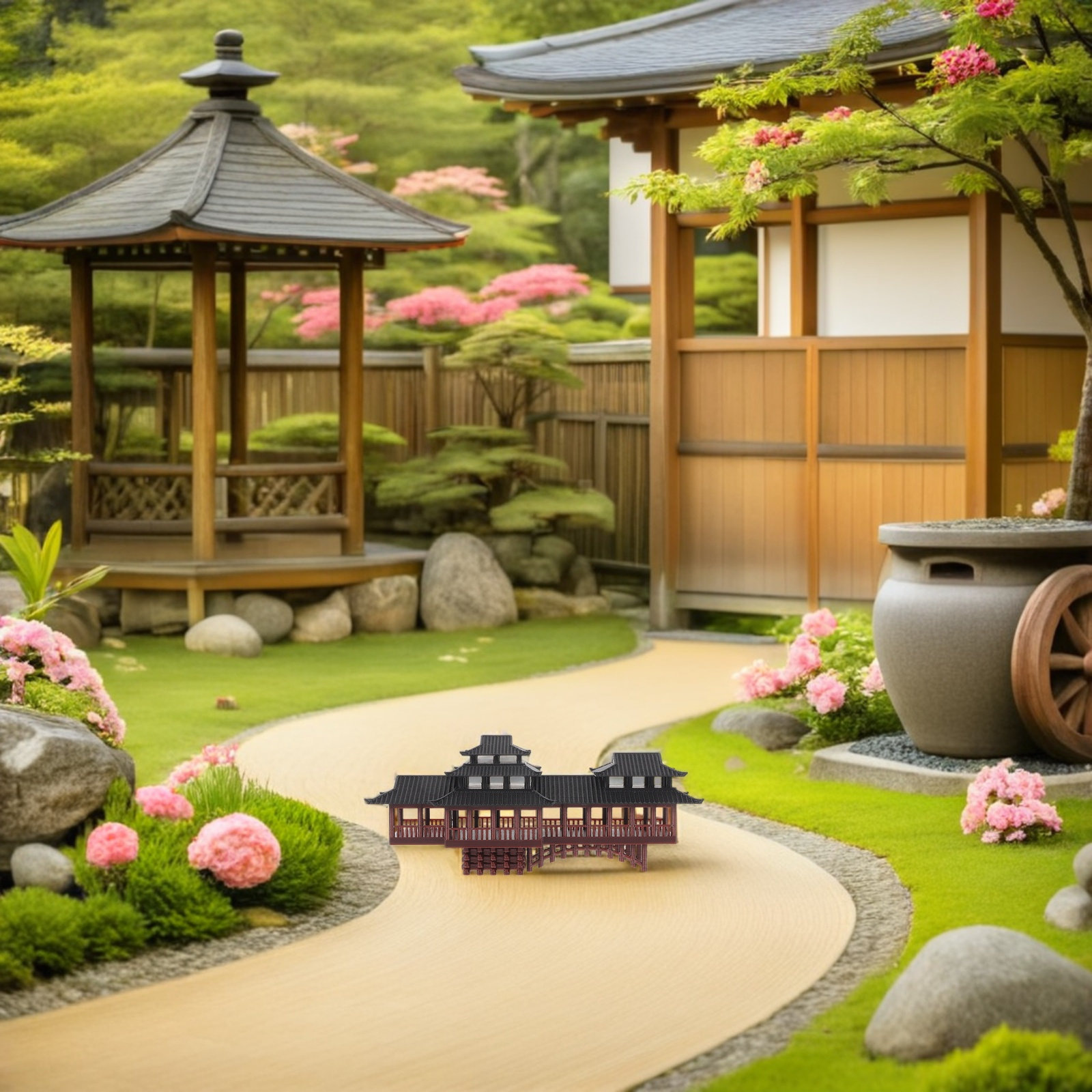 ศาลาจิ๋วตกแต่ง รูปปั้นสถาปัตยก - Bonsai Garden Ornaments บทวิจารณ์และราคา