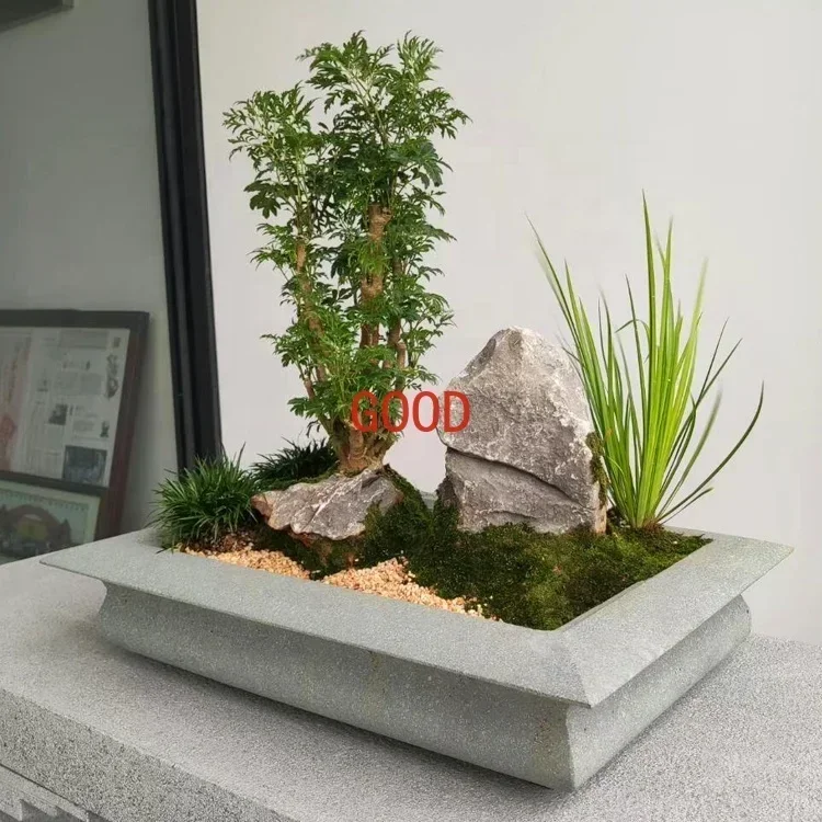 โต๊ะน้ำชาหินบลูสโตนธรรมชาติสำห - Bonsai Garden Art บทวิจารณ์และราคา