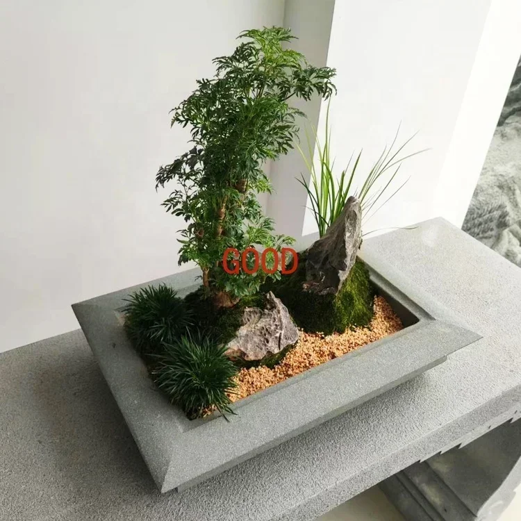 โต๊ะน้ำชาหินบลูสโตนธรรมชาติสำห - Bonsai Garden Art บทวิจารณ์และราคา