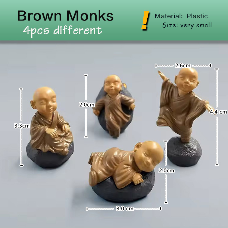 รูปปั้นพระสงฆ์กังฟูจีน 4 ชิ้น  - Bonsai Garden Art บทวิจารณ์และราคา