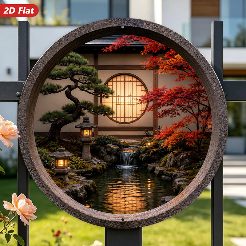 ป้ายโลหะทรงกลม 2D แบบแบน 1 ชิ้ - Bonsai Garden For Home บทวิจารณ์และราคา