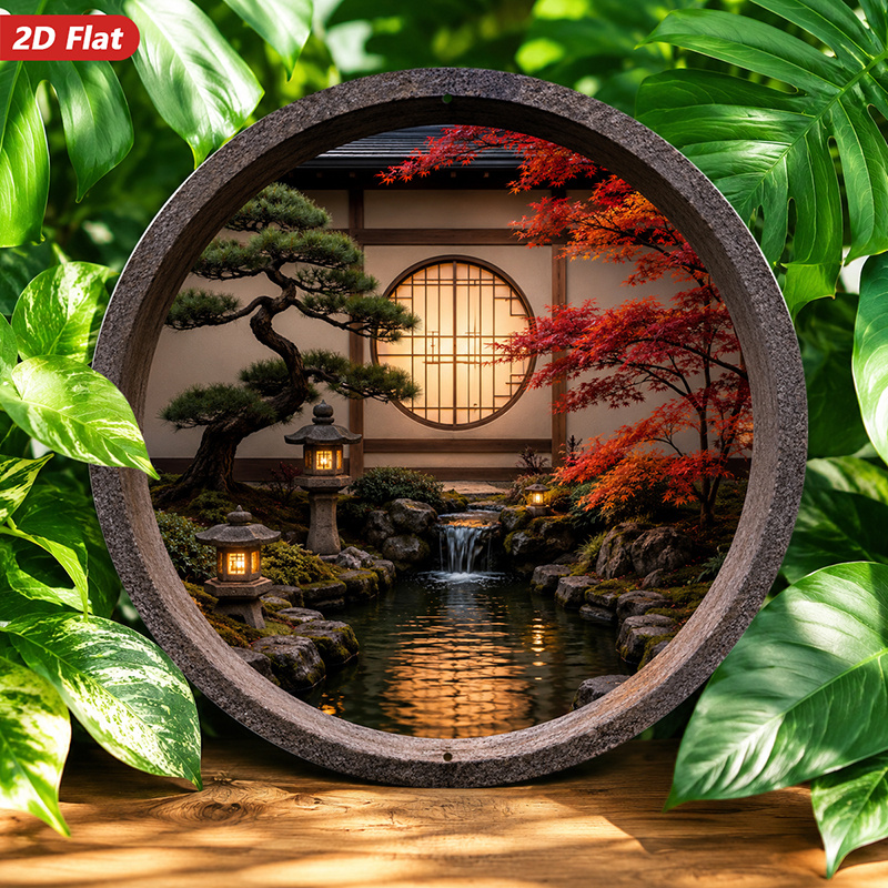 ป้ายโลหะทรงกลม 2D แบบแบน 1 ชิ้ - Bonsai Garden For Home บทวิจารณ์และราคา