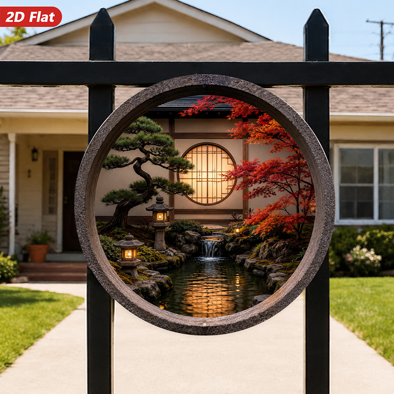 ป้ายโลหะทรงกลม 2D แบบแบน 1 ชิ้ - Bonsai Garden For Home บทวิจารณ์และราคา